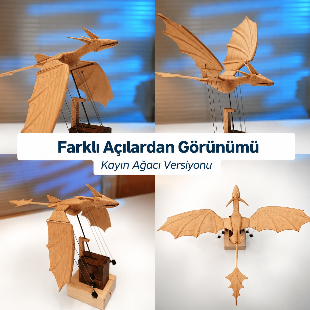Denizci Şair El yapımı Ahşap Okyanus Ejderha Otomat