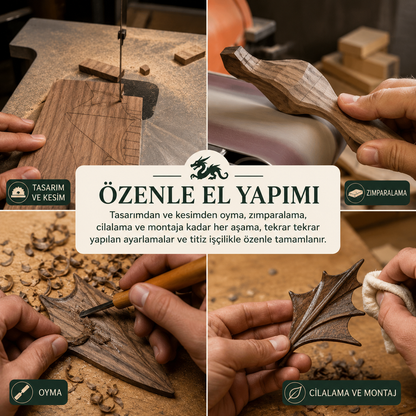 Denizci Şair El yapımı Ahşap Okyanus Ejderha Otomat